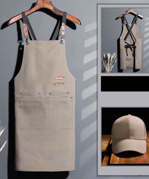 Set tạp dề & mũ kaki cao cấp