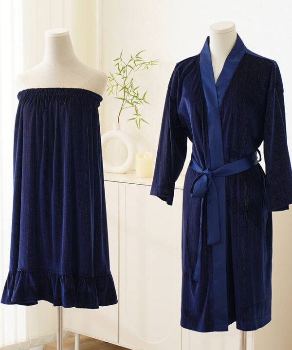 Set váy spa & áo choàng nhung