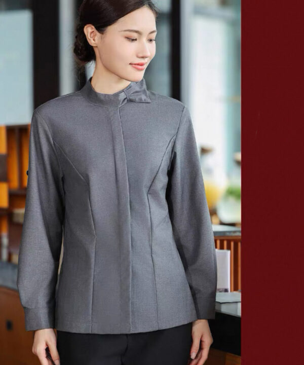 Áo cổ tàu nẹp khuy tay dài