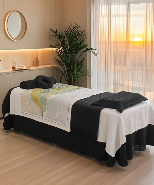 Bộ Ga Phủ Giường Spa Vải Dệt Jacquard Cao Cấp – Sang Trọng, Dày Dặn