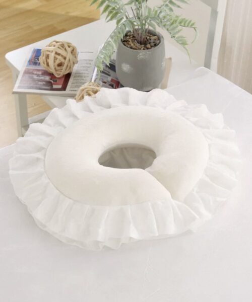 Gối Mặt Spa Khoét Lỗ Viền Bèo Cao Cấp – Lõi Cao Su Êm Ái