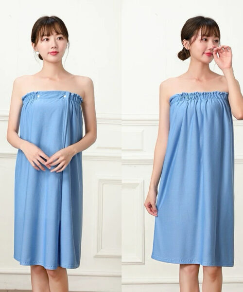 Váy spa quấn ngực bông lụa