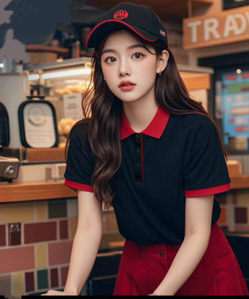Áo polo đồng phục cổ bẻ phối viền