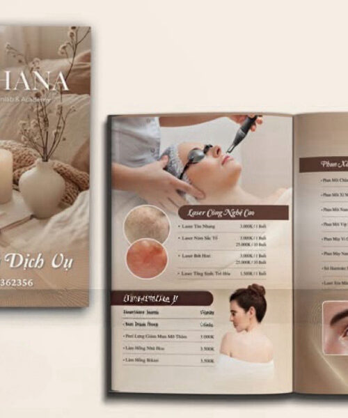 Bảng Menu Spa Dạng Quyển – Menu Dịch Vụ Spa / Thẩm Mỹ Viện Bìa Cứng Cao Cấp