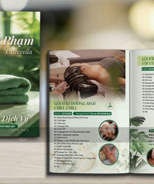 Bảng Menu Spa Dạng Quyển Bìa Cứng – Menu Dịch Vụ Spa / Thẩm Mỹ Viện Thiết Kế Cao Cấp