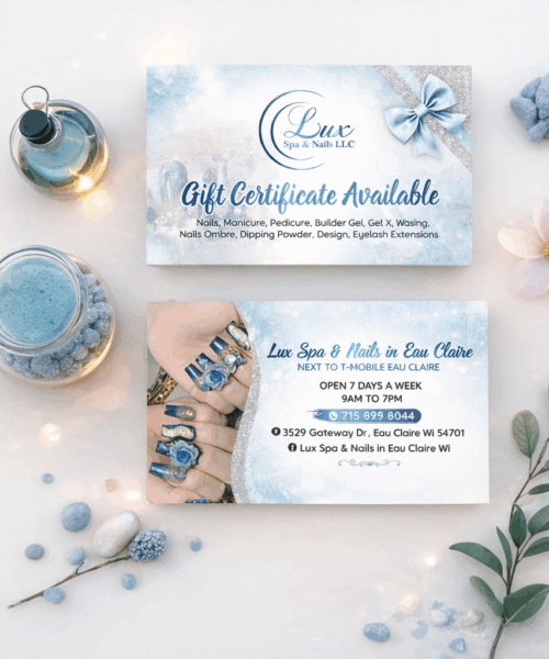 Card Visit Spa Tông Xanh Trắng Thanh Lịch – Danh Thiếp Spa & Nail