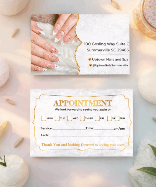 Thẻ Lịch Hẹn Spa Tông Be Sang Trọng – Appointment Card Thẩm Mỹ Viện
