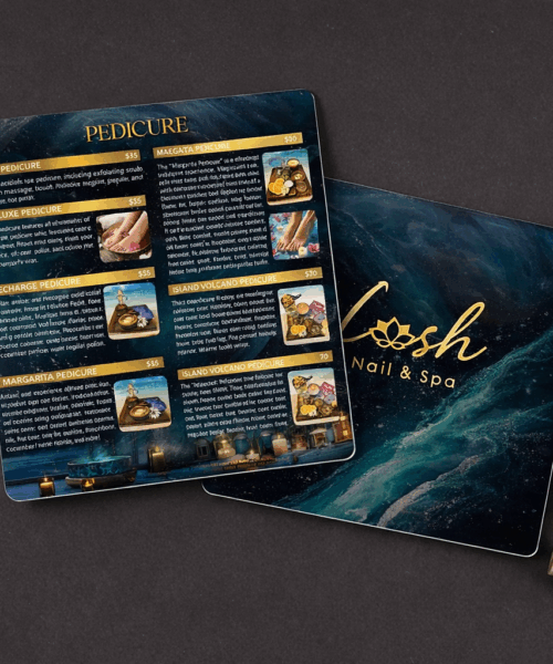 Menu Spa – Nail – Thẩm Mỹ Viện Nhựa Cầm Tay (A4 / A3)