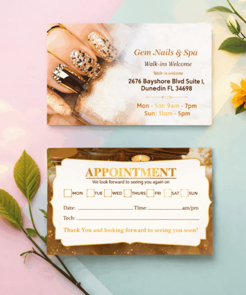 Thẻ Lịch Hẹn Spa Tông Kem Thanh Lịch – Appointment Card Spa