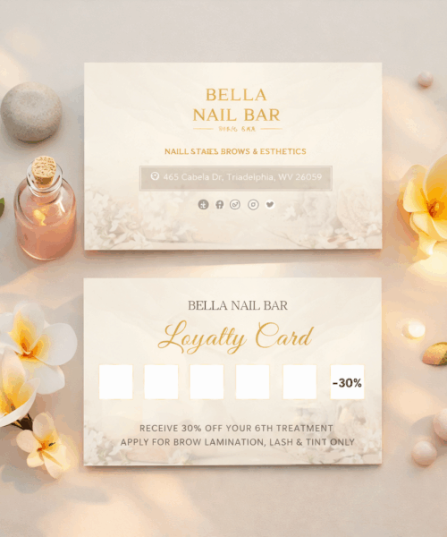 Thẻ Lịch Hẹn Spa Tông Kem Hoa Lan – Appointment Card Spa Thanh Lịch