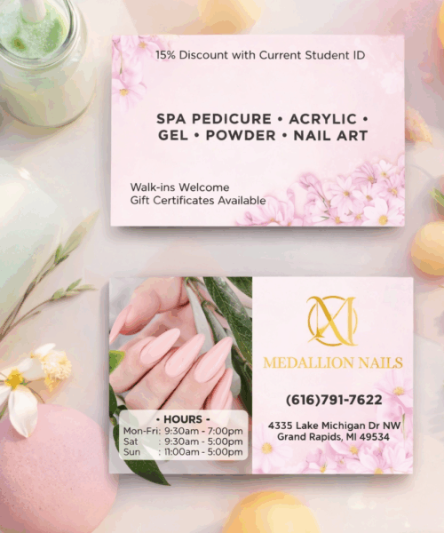 Card Visit Spa Tông Hồng Pastel – Danh Thiếp Spa & Nail Thanh Lịch