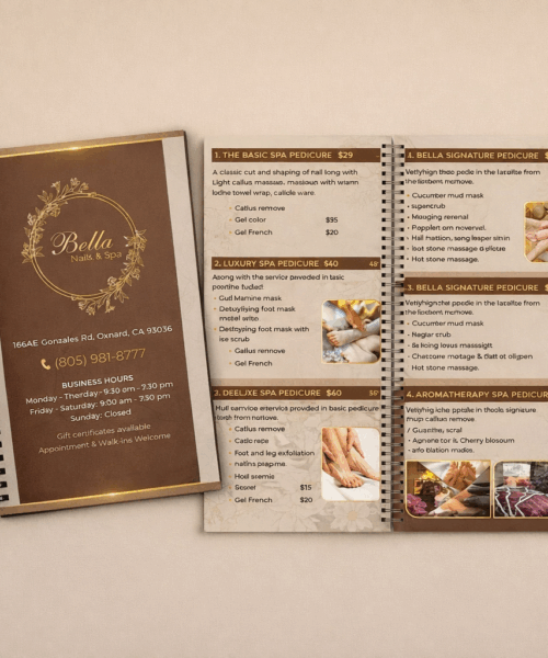 Menu Spa – Nail – Thẩm Mỹ Viện Nhựa Gáy Lò Xo