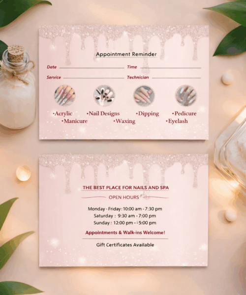 Card Visit Spa Thanh Lịch – Danh Thiếp Spa & Nail Hiện Đại