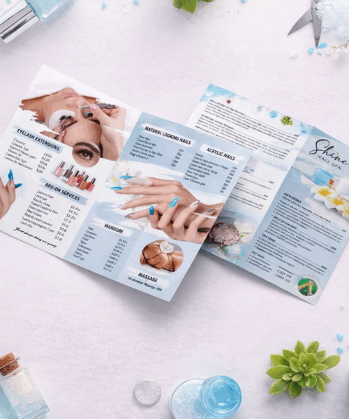 Menu Spa – Nail Gấp Đôi Tông Trắng Xanh – Bảng Giá Dịch Vụ Spa & Nail