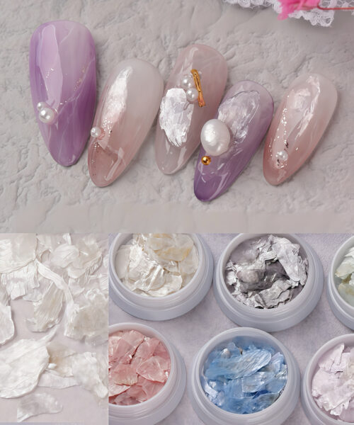 "Mảnh xà cừ trang trí móng "