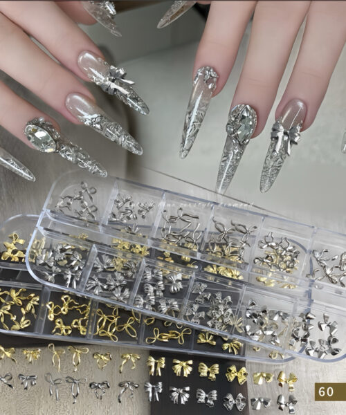 Charm Nơ Đính Đá Bạc