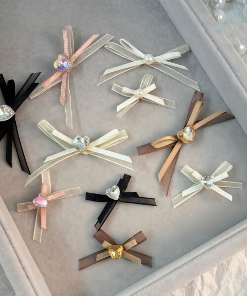 Nơ Ren 2 Lớp Đính Đá – Charm Nail Sang Trọng