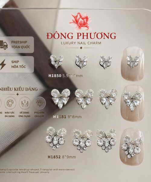 Charm Trái Tim Zircon Đính Đá Cao Cấp