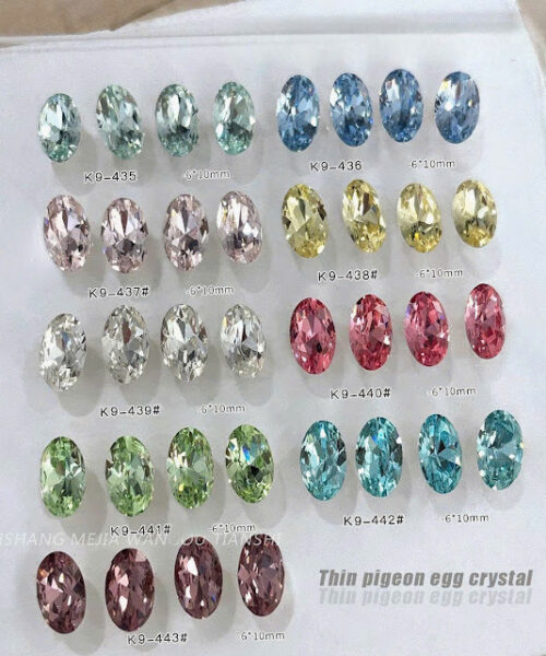 Đá đính móng K9 bầu dục 6×10mm cao cấp