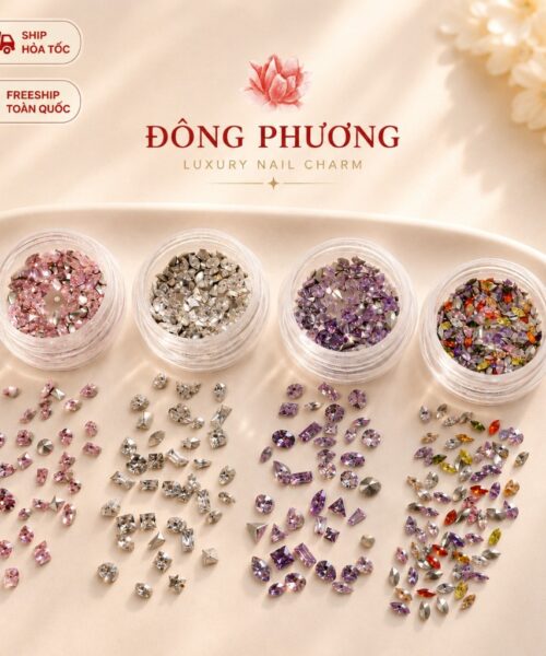 Đá pha lê mini trắng cao cấp lấp lánh