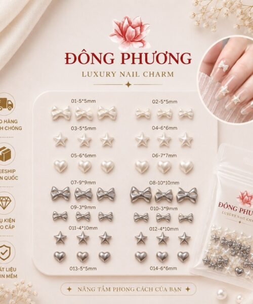 Charm ngọc trai đính móng 3D