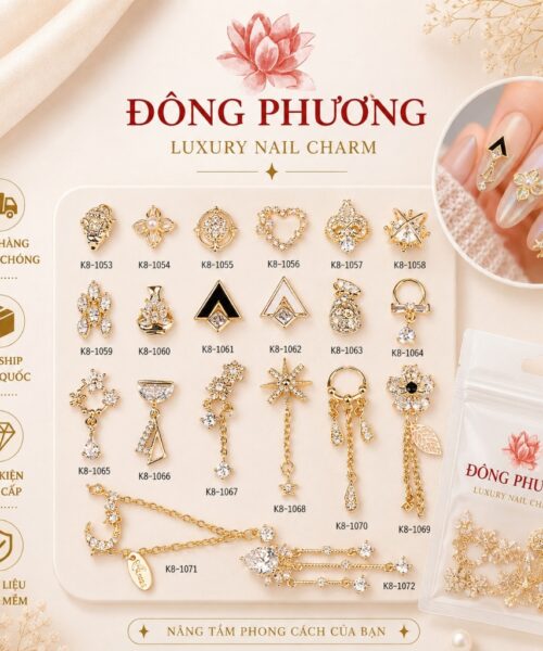 Charm viền kim đính móng