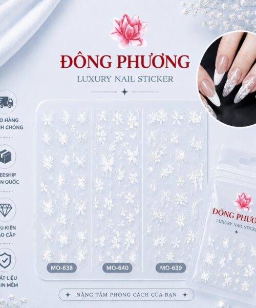 Sticker Nail 3D Tiểu Thư Sang Trọng