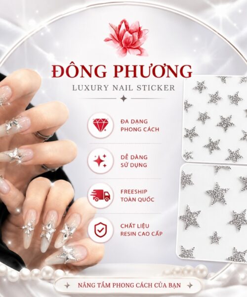 Sticker nail ngôi sao ánh kim