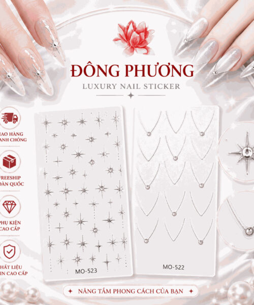 Sticker nail 3D sao kim cương