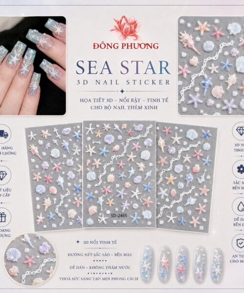 Sticker nail sao biển 3D