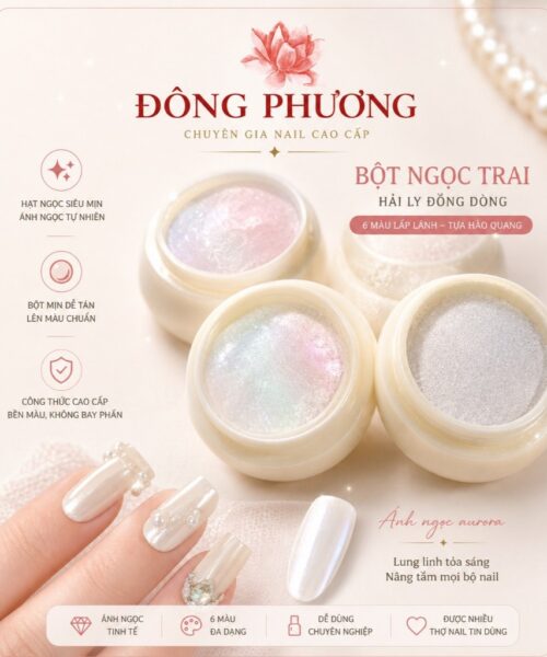 Bột tráng gương hiệu ứng ngọc trai trang trí nails cao cấp