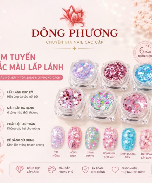 Sequin nail tròn ánh xà cừ