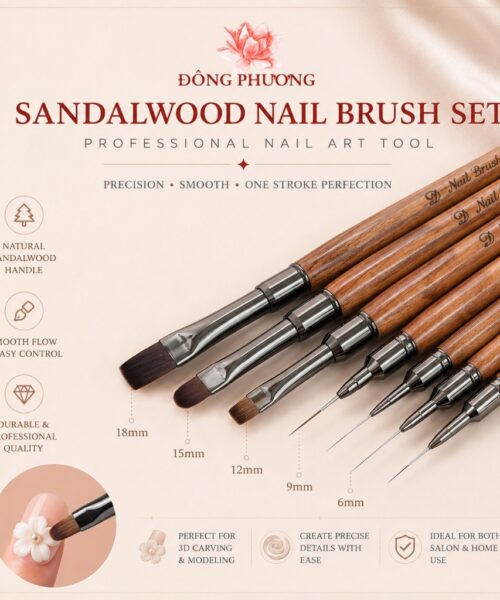 Bộ Cọ Vẽ Nail Gỗ Đàn Hương Cao Cấp