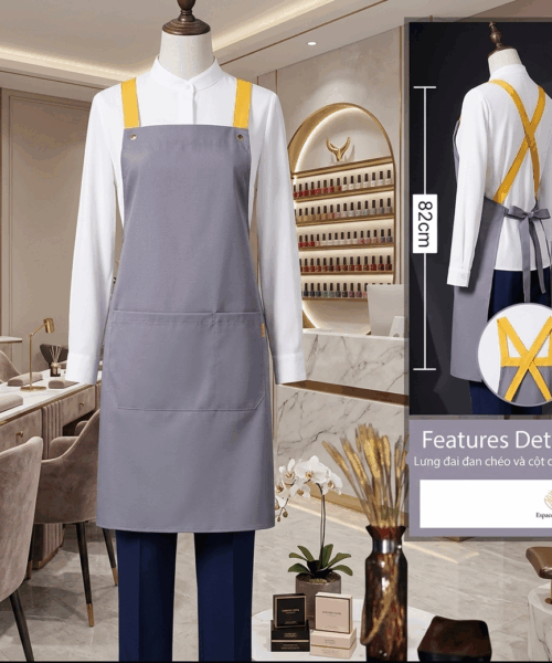 Tạp dề yếm dài trơn cao cấp