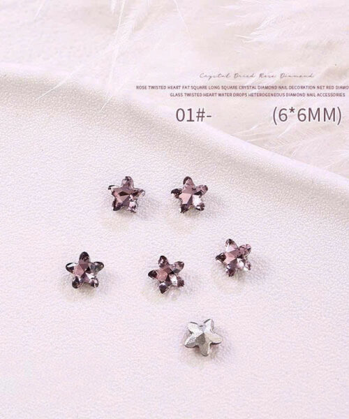 Đá đính móng pha lê hoa hồng đa hình siêu sáng