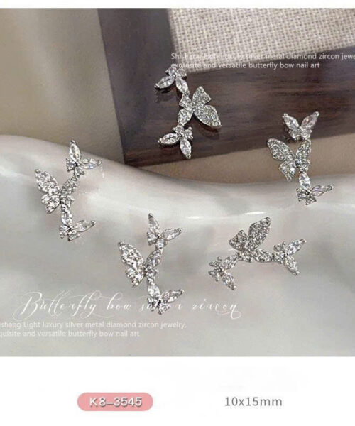 Đá đính móng bướm mini full kim cương siêu sáng