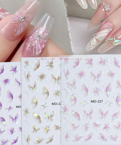 Miếng dán móng Bướm Hoa Ngọc Lan (3D)