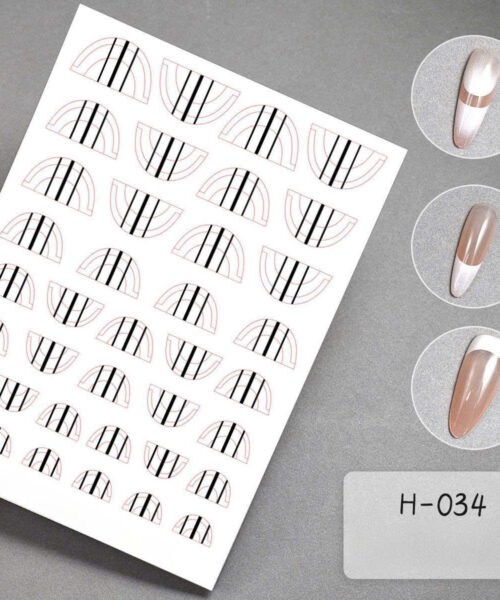Sticker Khuôn Rỗng Vẽ French & Kẻ Sọc Nail