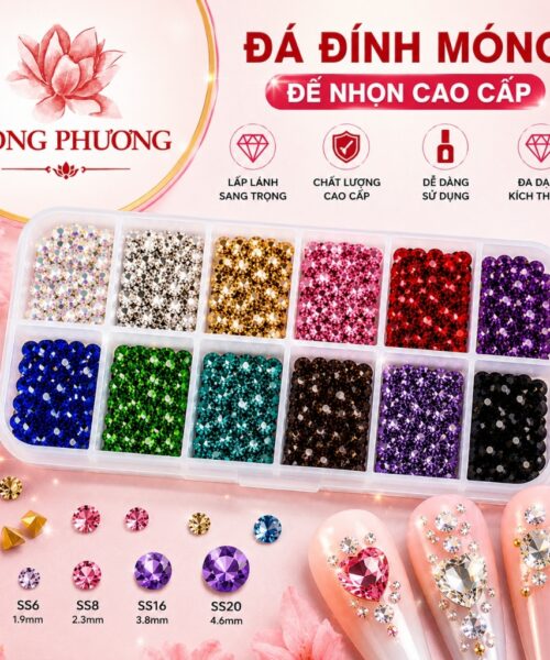 Hộp Viên Kim Cương Đế Nhọn Đính Móng Đông Phương