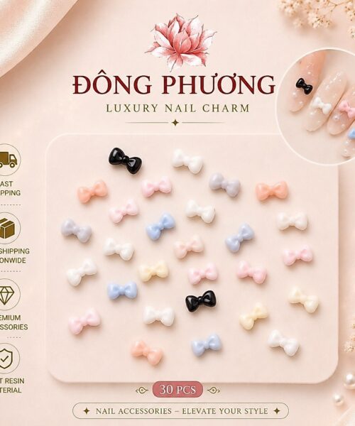 Trang Sức Làm Móng Nơ Mini Mới (50 Cái/Túi) Đông Phương – Charm Đính Nail 3D Cao Cấp