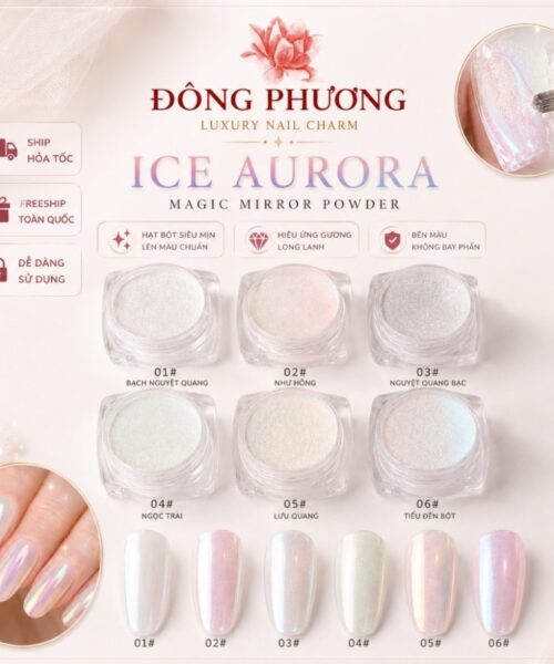 Bột Tráng Gương Ngọc Trai Trang Trí Nail Cao Cấp Đông Phương – Hiệu Ứng Gương Siêu Bóng
