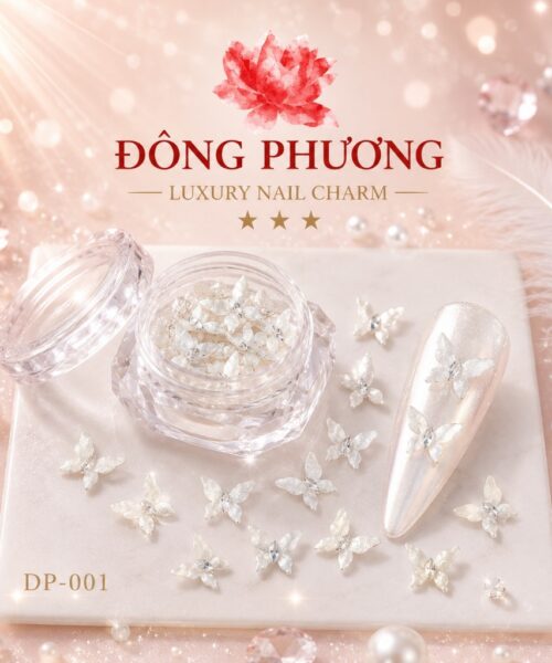 Charm Nail Bướm Pha Lê Cao Cấp Đông Phương – Charm Đính Nail 3D Trang Trí Móng